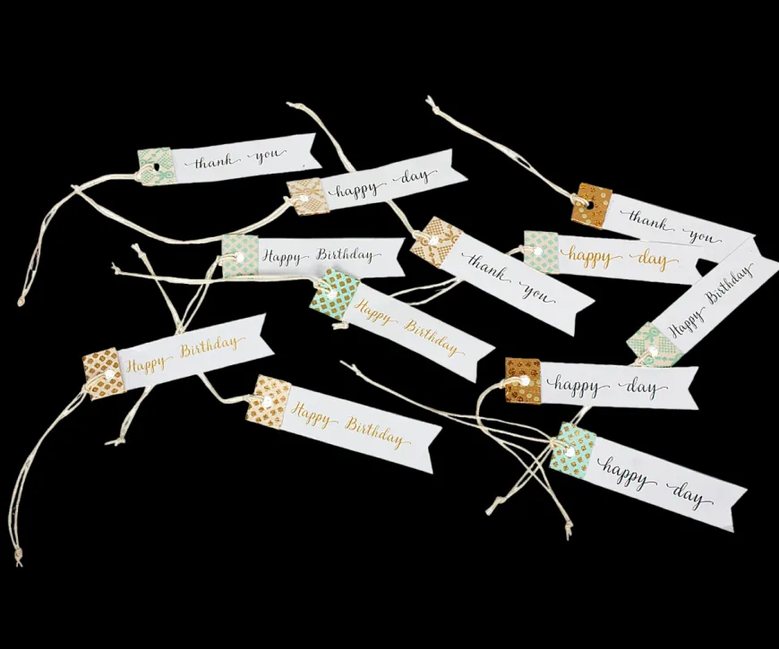 Store Gift Tags, 12 Pack Gift Wrap & Ribbon