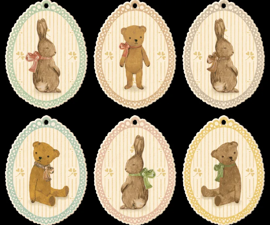 Online Gift Tags, Bunnies & Teddies - 12 Pcs Gift Wrap & Ribbon