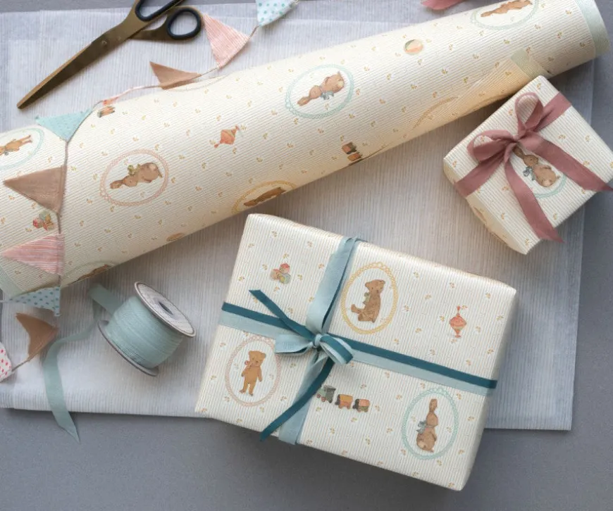 New Gift Wrap, Bunnies And Teddies - 10 M Gift Wrap & Ribbon