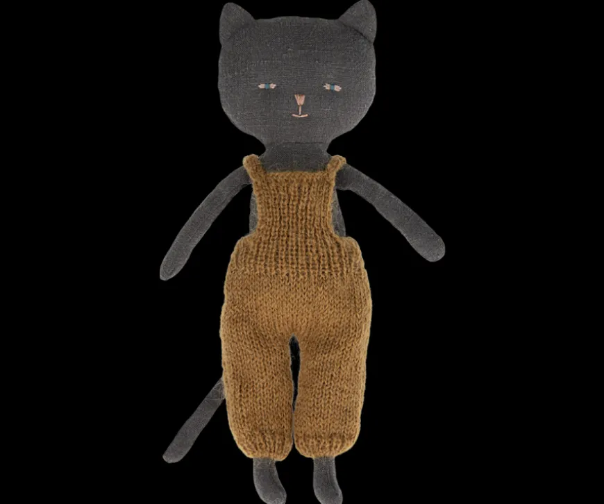 Outlet Kitten In Overalls, Black Kitten