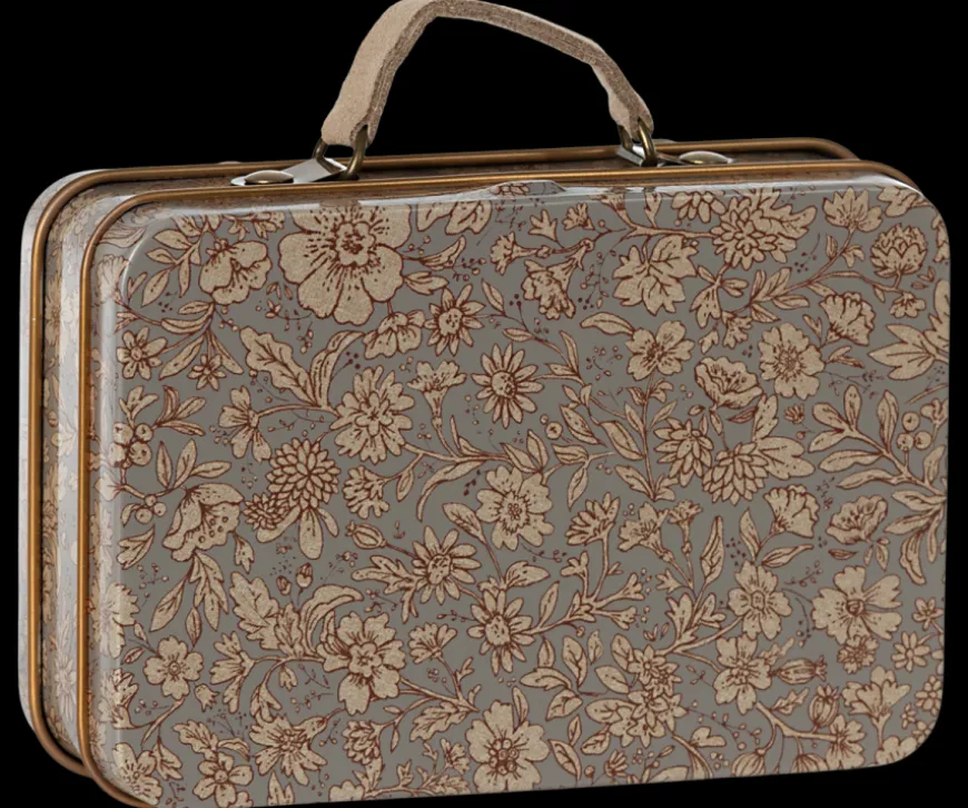 Flash Sale Small Suitcase, Blossom - Grey Metal Tins & Suitcases