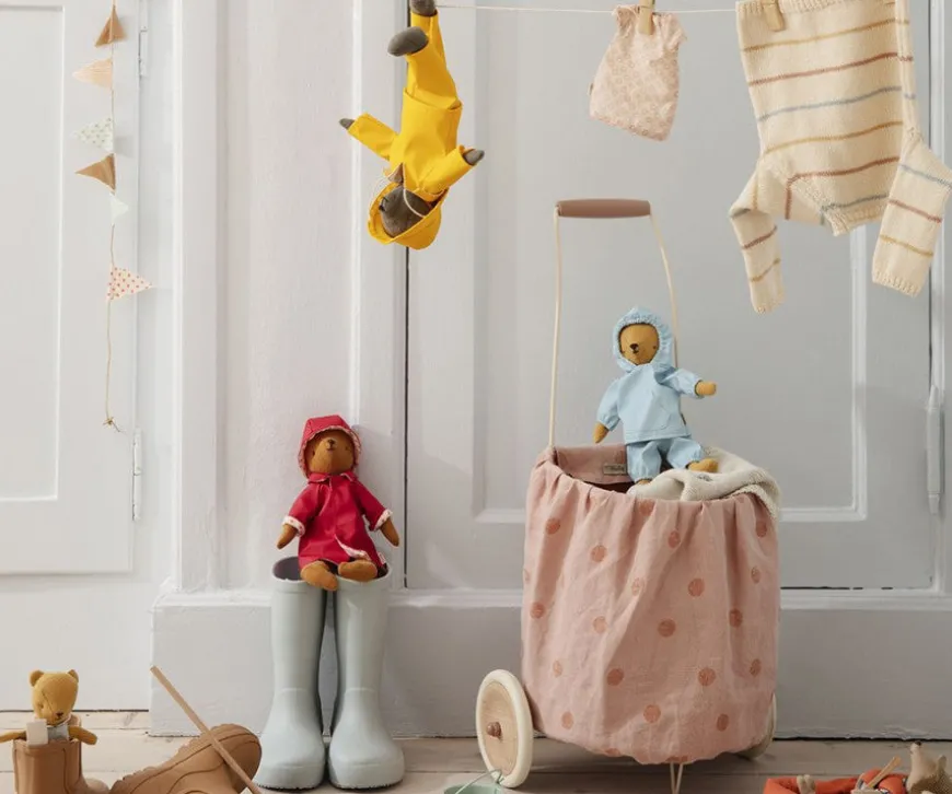 trolley_multi_dots__rose_3.webp Store Trolley, Multi Dots - Rose Decoration & Storage